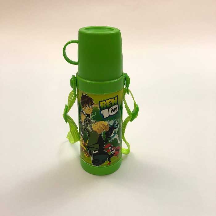 قمقمه لیوان دار بچگانه طرح پسرانه بنتن سبز ضد چکه و پلاستیکی محکم