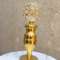 جا شمعی فلزی کریستالی 