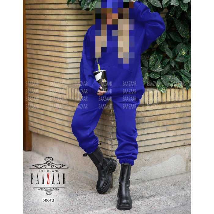 ست هودی و شلوار دخترانه و پسرانه کلاه دار دورس تو کرکی فری سایز 36 تا 44 شیک پسند