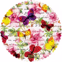 رومیزی مخمل طرح پروانه سایز 30 در 30 مدل T13-10 شرکت رنس