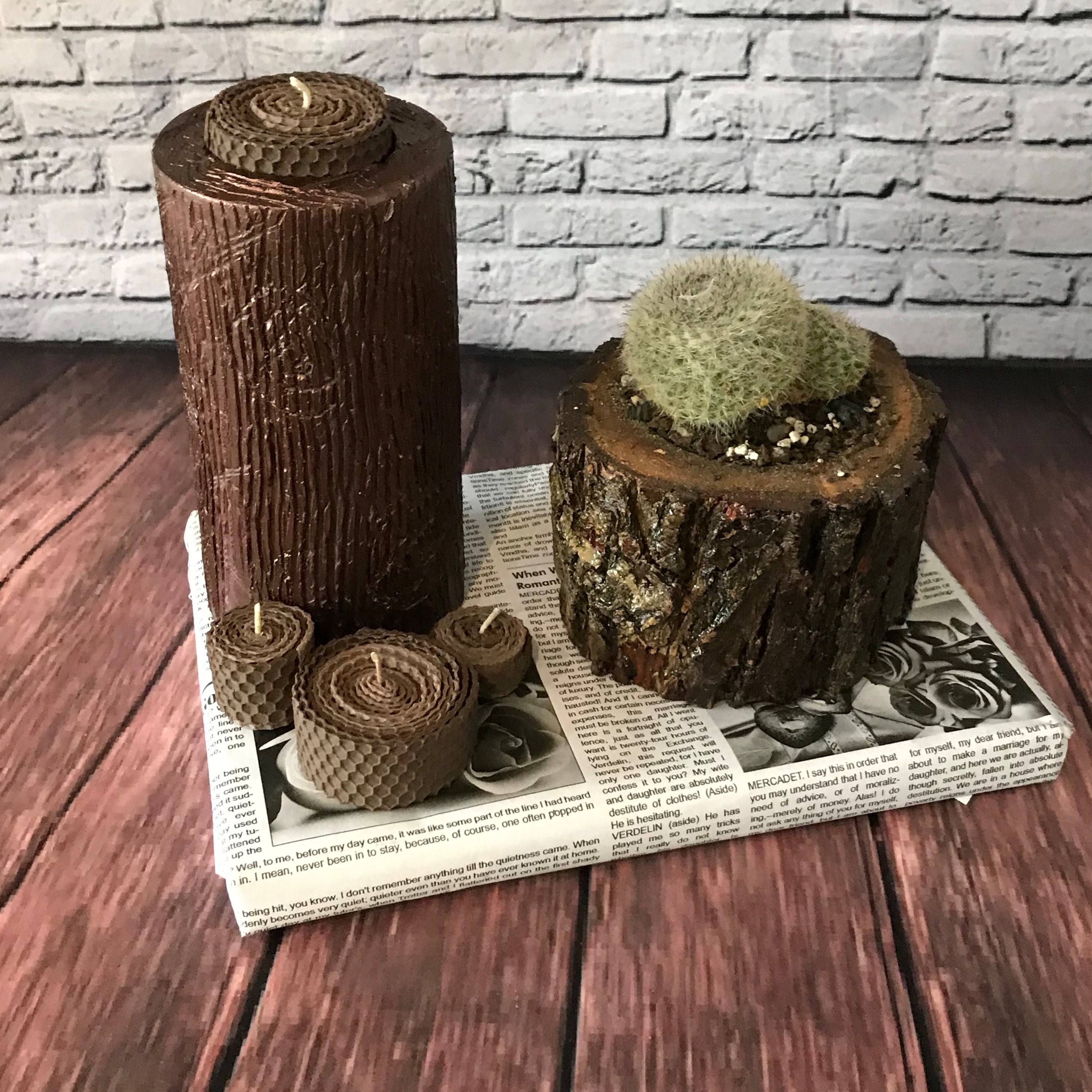 شمع طرح چوب و 