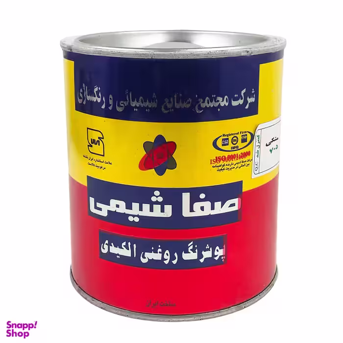 پوشرنگ روغنی الکیدی مشکی صفا شیمی مدل B705 وزن 980 گرم