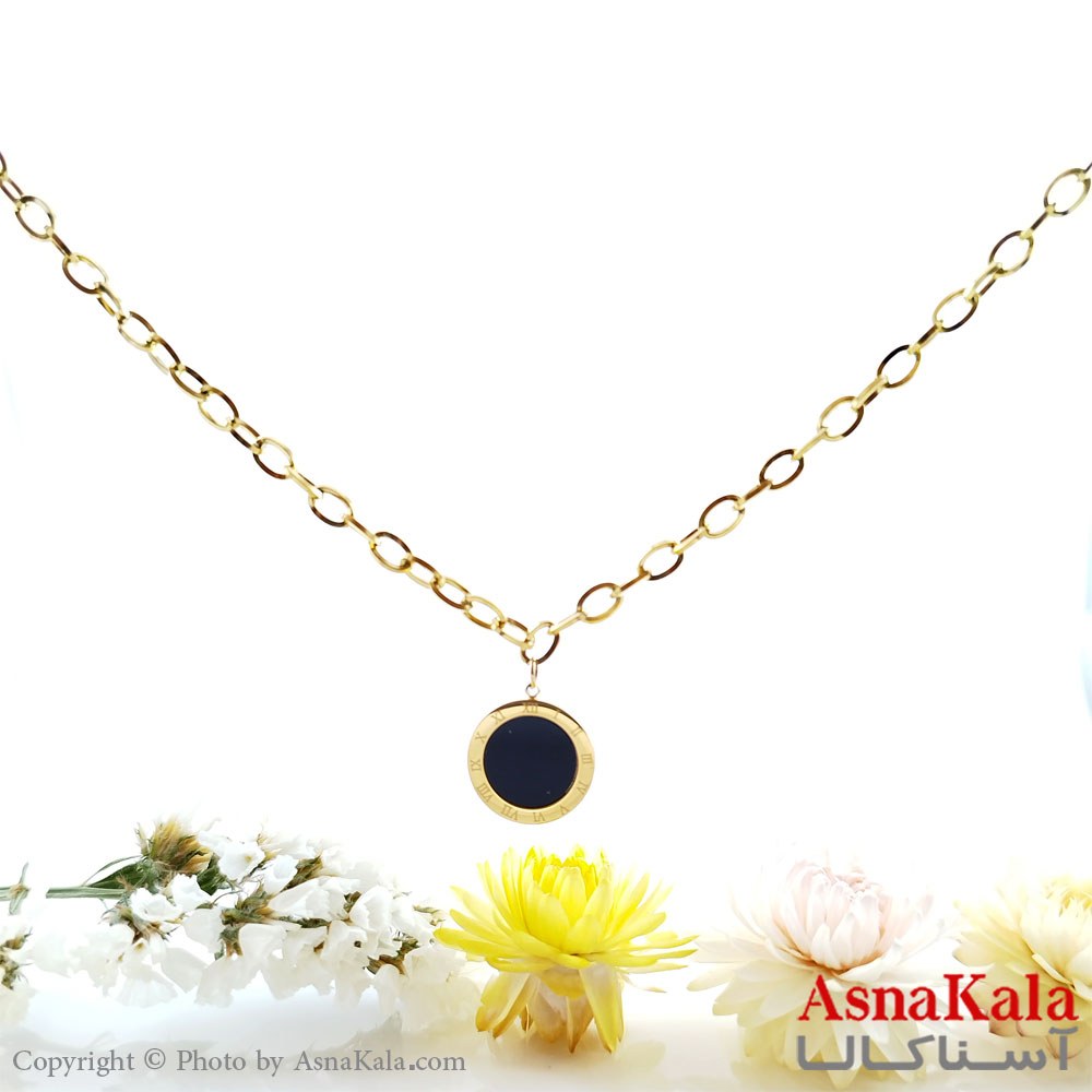گردنبند زنانه بولگاری BVLGARI طلایی استیل کد GNB1609W