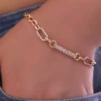 دستبند کد11685 برند ژوپینگ xuping.نگین اتمی.آبکاری طلا.رنگ ثابت.ضدحساسیت