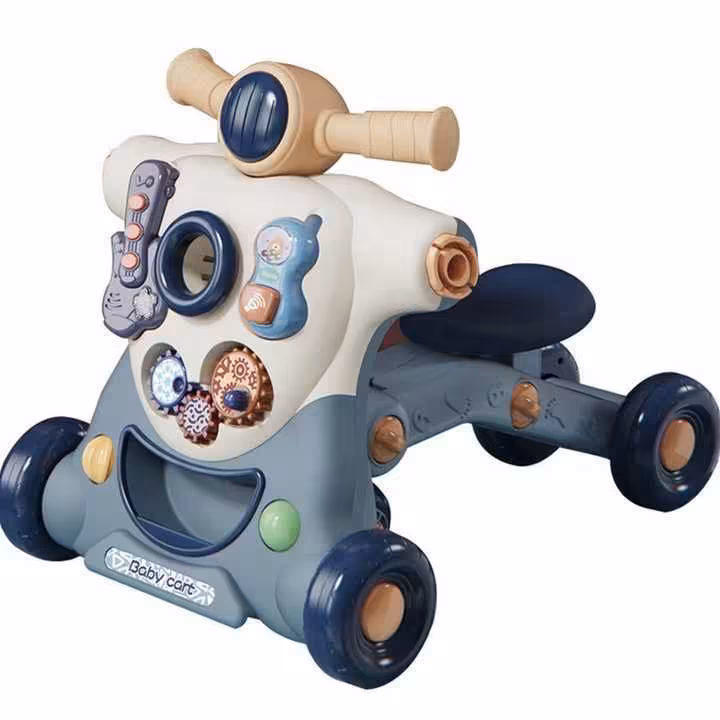 واکر  کودک سه کاره طرح موتور در دو رنگ عنابی و آبی
