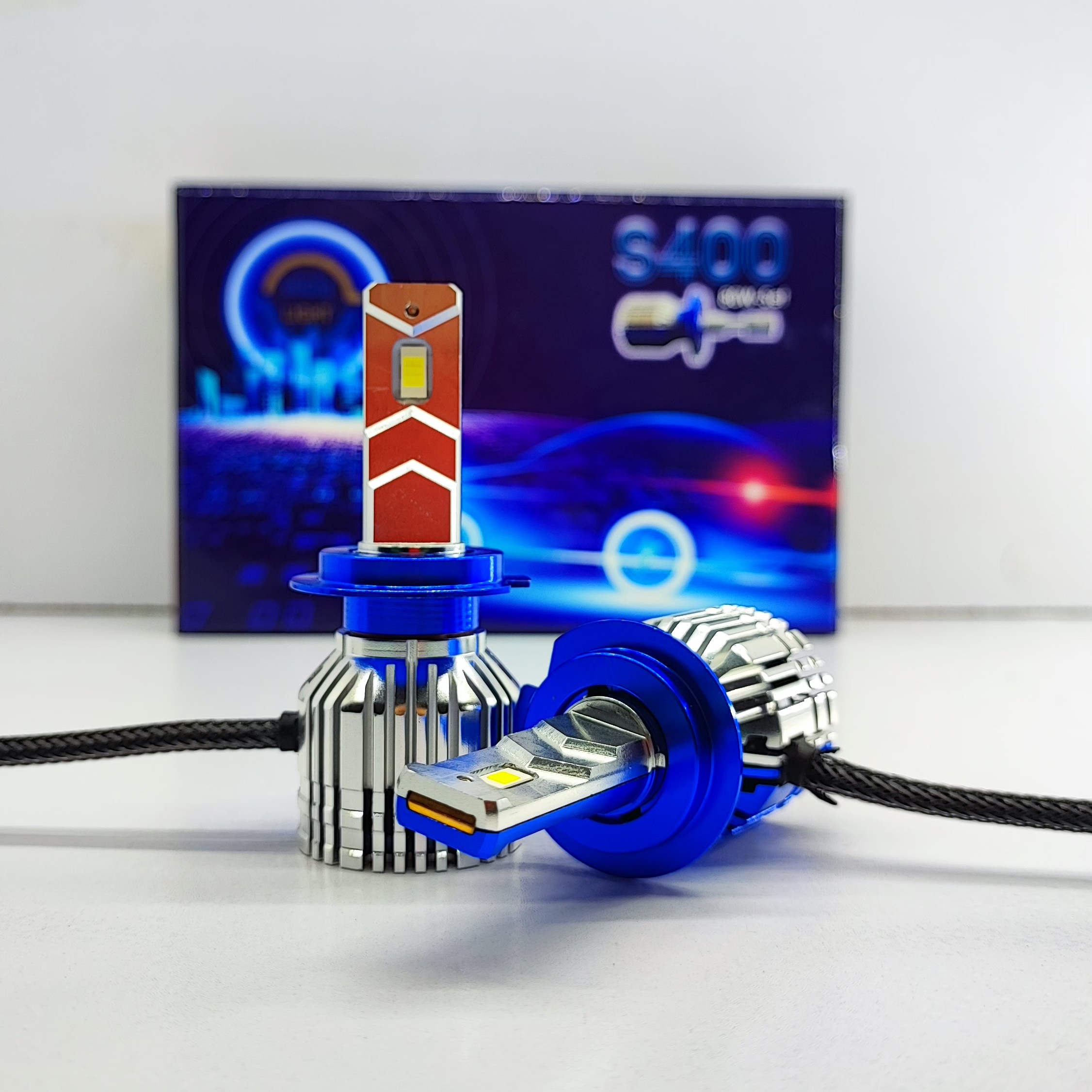 هدلایت CSP سفیدیخی پایه H7 با  گارانتی مدل S400 برند هایلایت بسته دو عددی