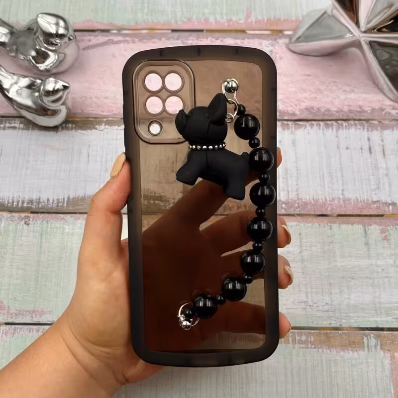 قاب گوشی Galaxy A12 - Galaxy M12 سامسونگ بالشتی دستبندی سگ بولداگ کد 28090