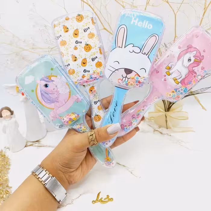 شانه مو بچگانه طرح فانتزی مکعب کیوت