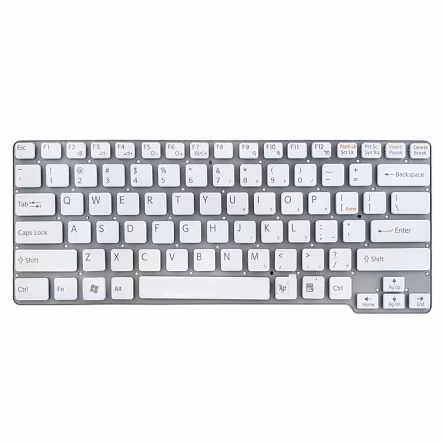 کیبورد لپ تاپ سونی مدل VPC-CW سفید اینترکوچک بدون فریم