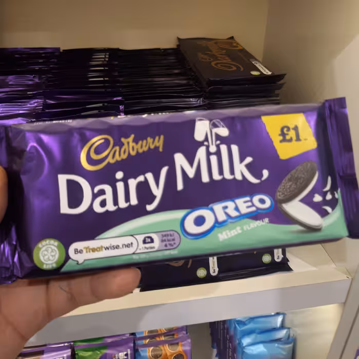 شکلات تخته ای (تبلت) کدبری نعنایی اوریو محصول انگلستان