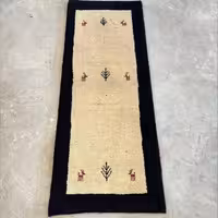 گبه دستباف  یک متری کناره طرح کرم کد 5256