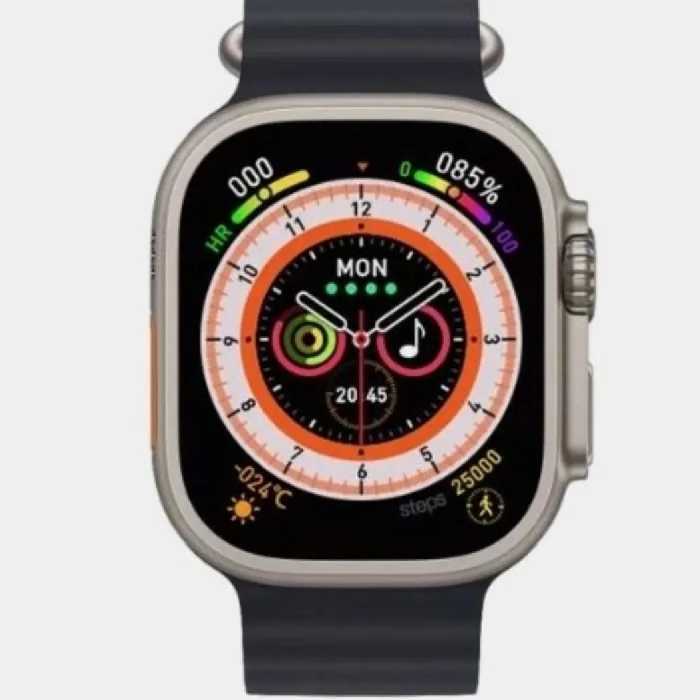 ساعت هوشمند طرح اپل مدل HW8 ultra max درجه یک با بند سیلیکونی رنگ پرتقالی 