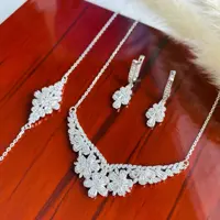 سرویس نقره 925 زنانه با روکش طلا سفید  کد 15