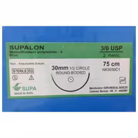نخ جراحی سوپا 30 نایلون و سوزن راند 30 میلی متر