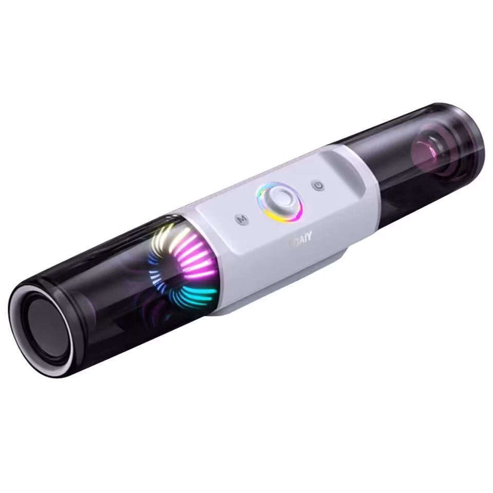 اسپیکر دسکتاپ SOAIY مدل Basic RGB Rays رنگ سفید براق