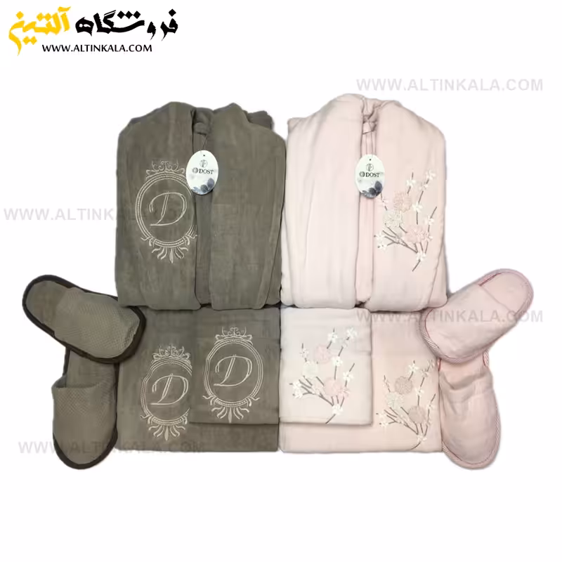 سرویس حوله عروس و داماد 10تکه گلدوزی سه بعدی برند DOST