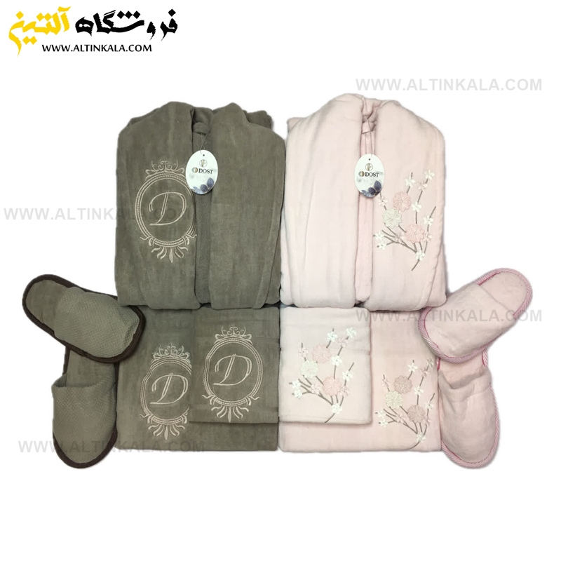 سرویس حوله عروس و داماد 10تکه گلدوزی سه بعدی برند DOST