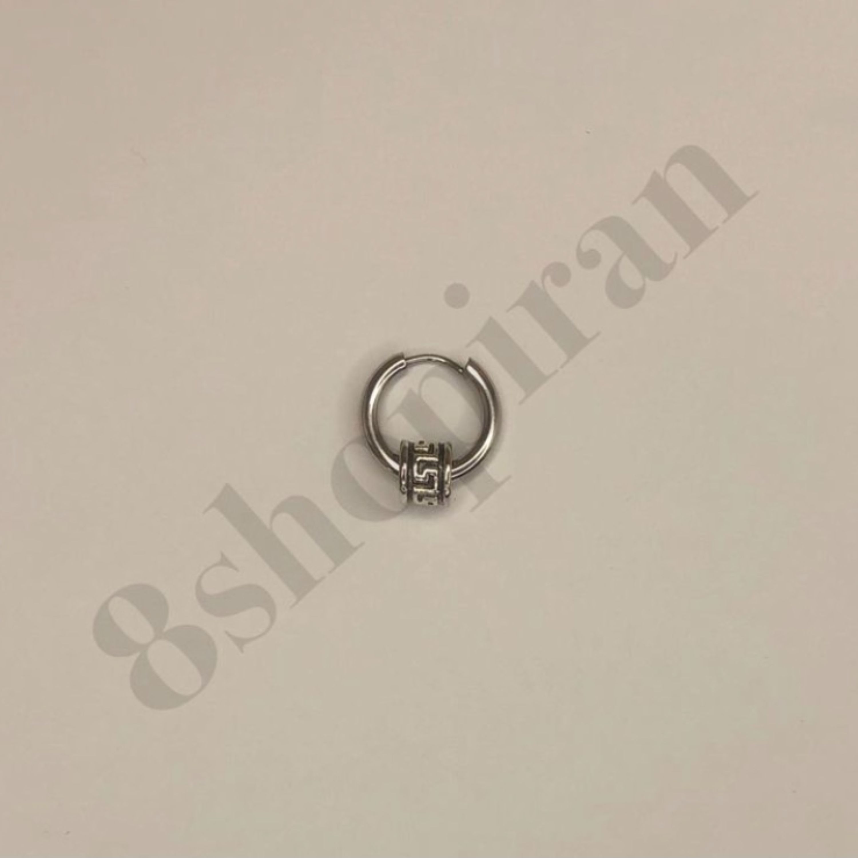 گوشواره حلقه دار استیل رنگ نقره ای (یک عدد)