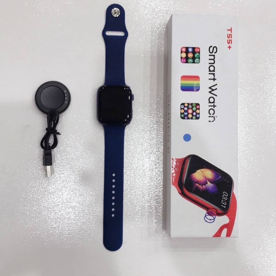 ساعت هوشمند مدل T55 پلاس  شارژر مگنتی فروش عمده بسته 8 عددی