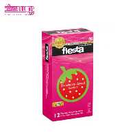 کاندوم خاردار فیستا مدل Strawberry Dotted بسته 12 عددی
