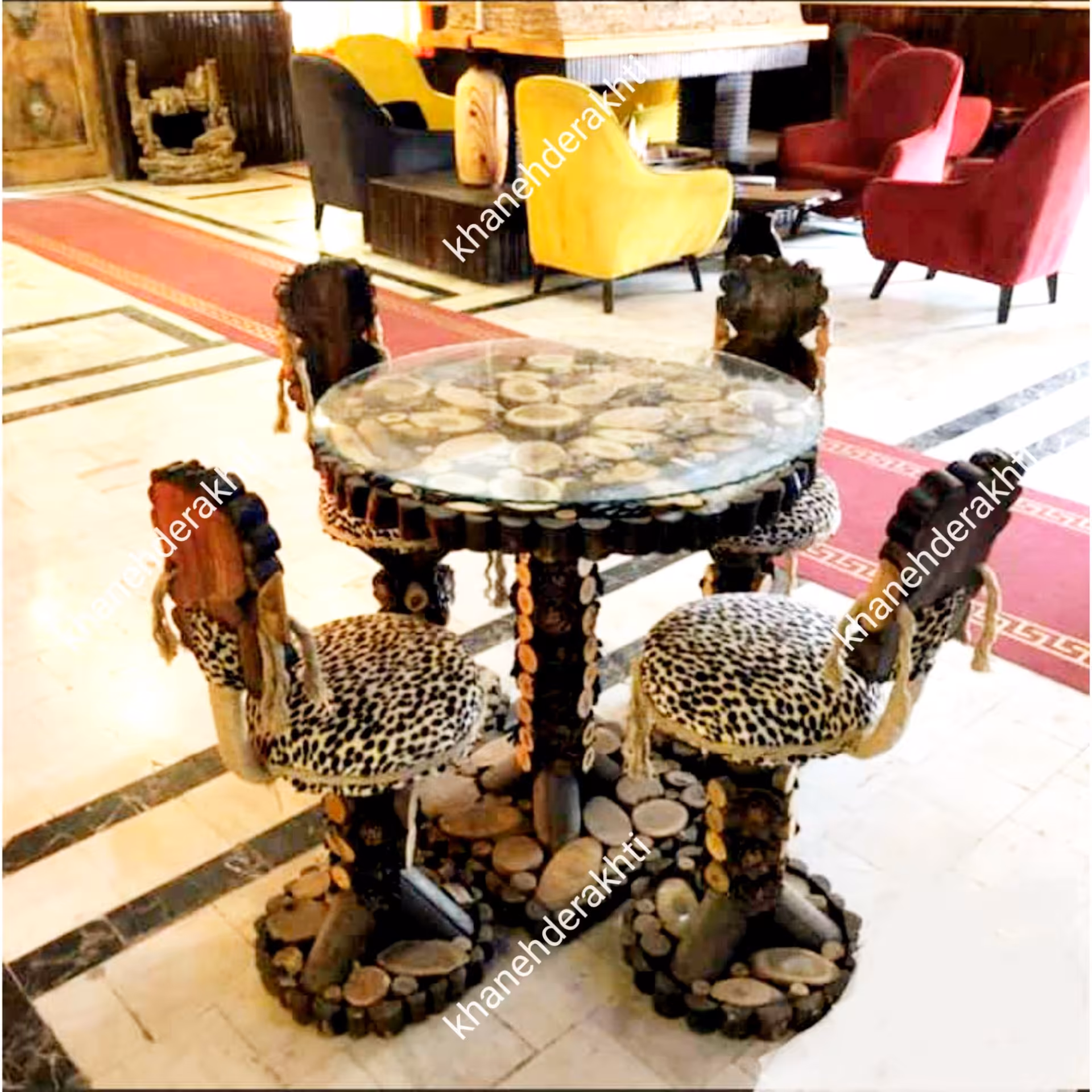 میزغذاخوری جنگلی نهارخوری4نفره کمجا روستیک 