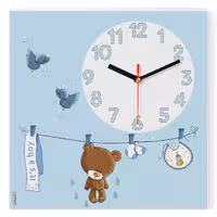 ساعت دیواری کودک MOMMY طرح خرس و بندرخت کد 3331