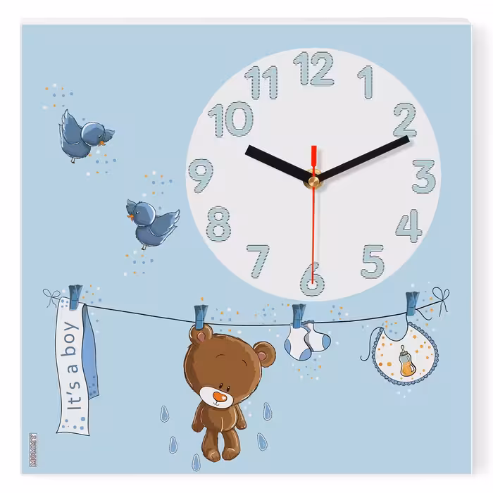 ساعت دیواری کودک MOMMY طرح خرس و بندرخت کد 3331