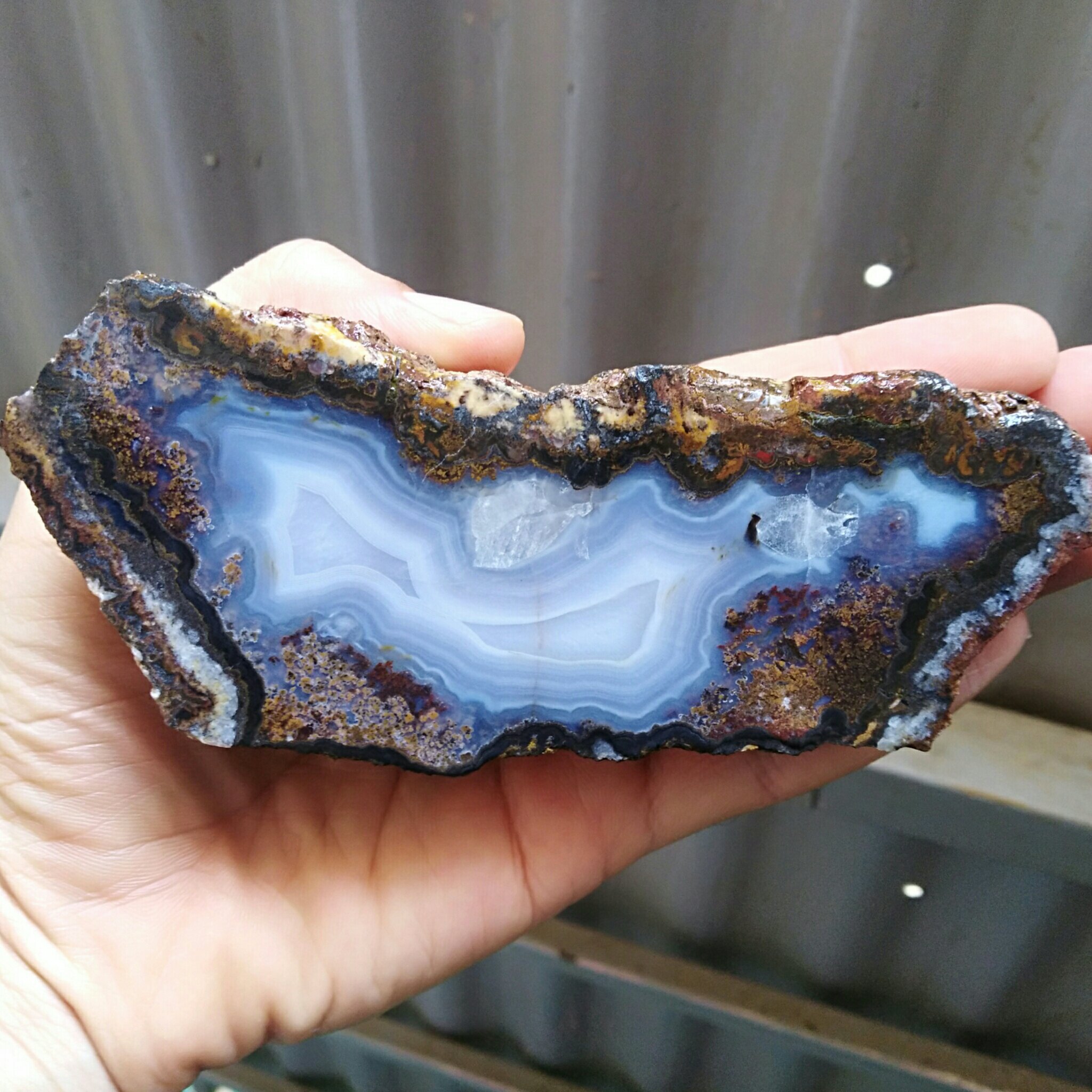 اسلایس راف عقیق سلیمانی شجردار 7رنگ دیدنی شاهکار خلقت کاملا طبیعی