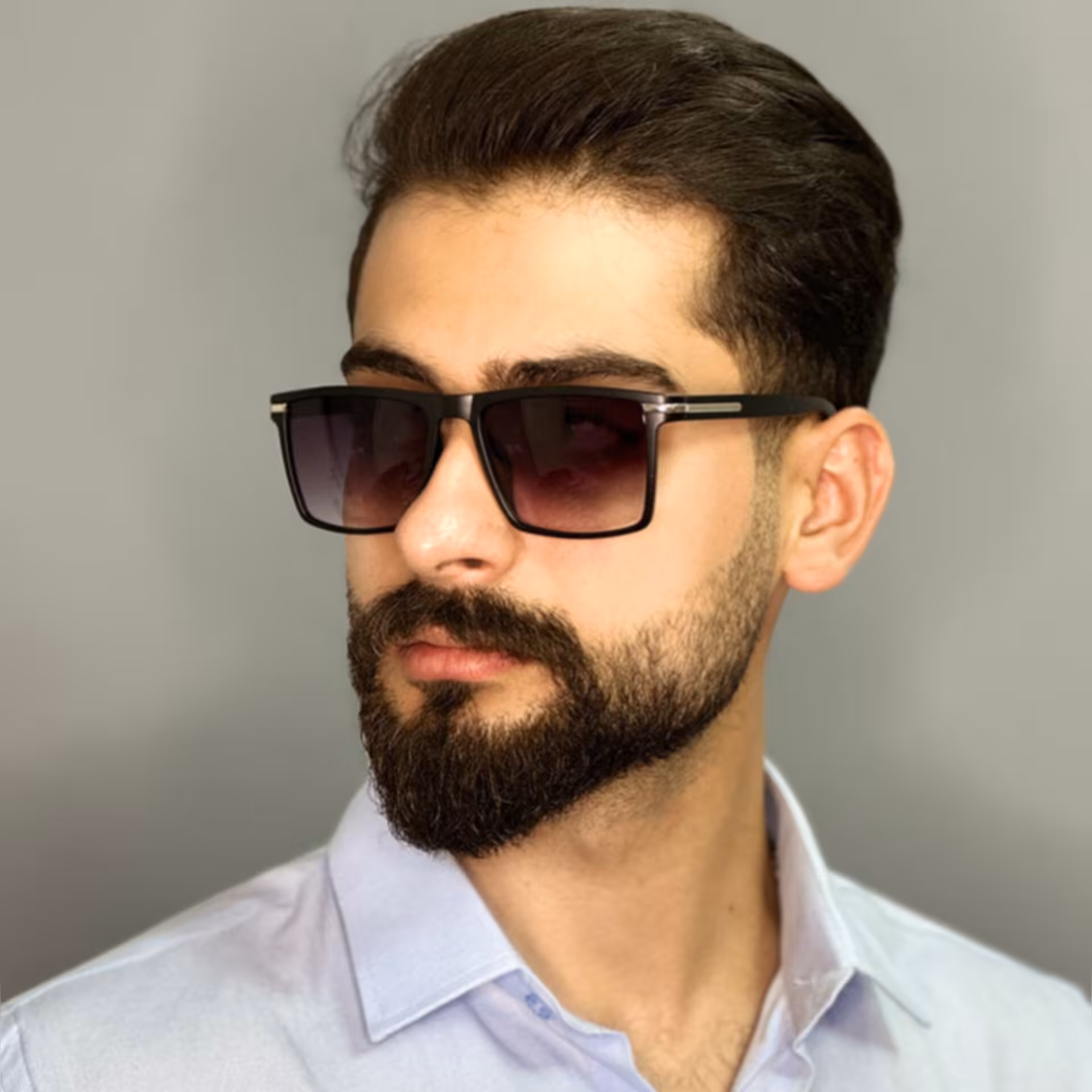 عینک آفتابی مردانه مشکی ری بن مستطیلی یووی400