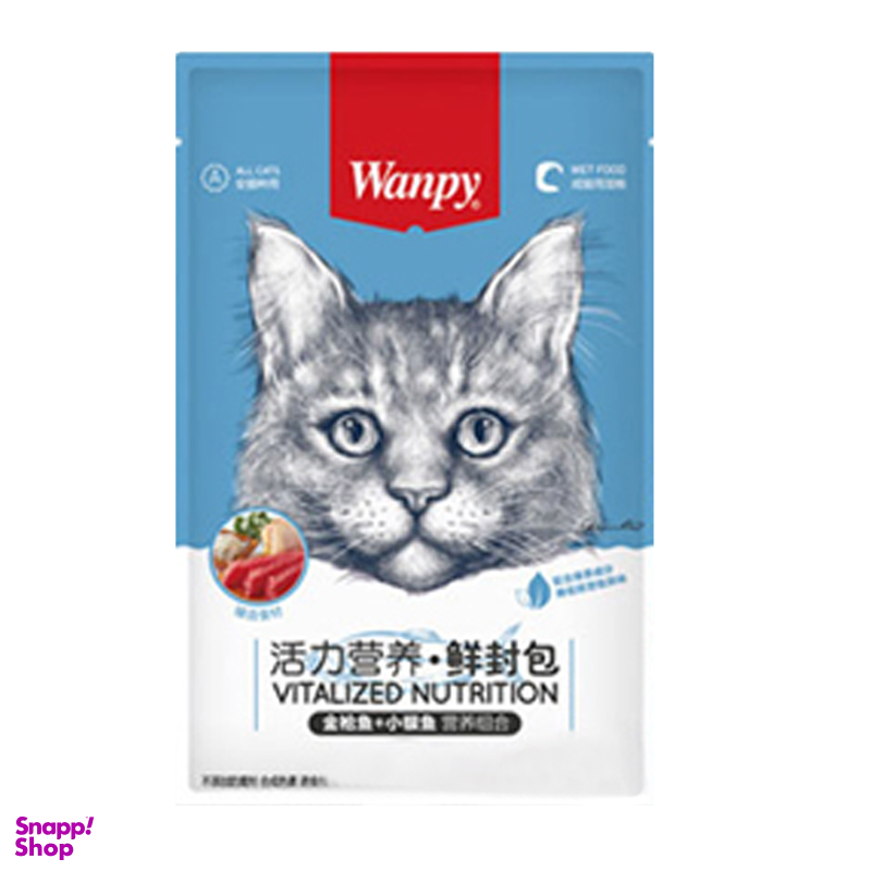 پوچ گربه ونپی (Wanpy) مدل Tuna and Whitebait وزن 80 گرم