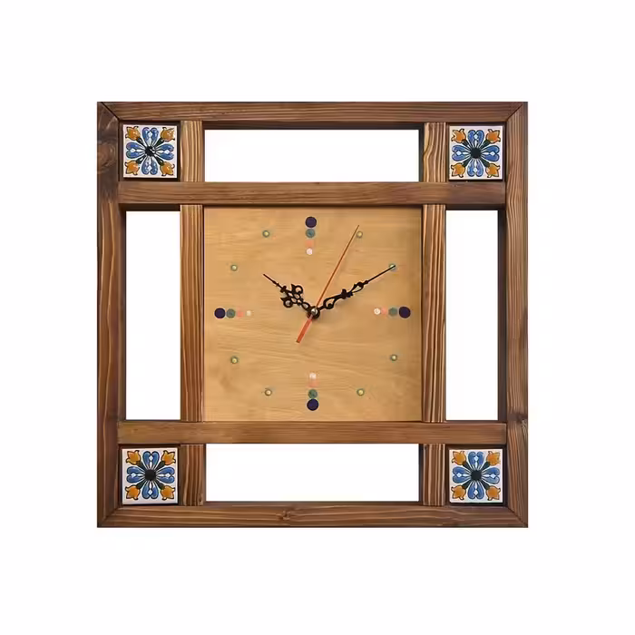 ساعت دیواری چوبی ساعت دیواری سنتی ساعت دیواری کلاسیک ساعت دیواری مربعی ساعت دیواری هنری 