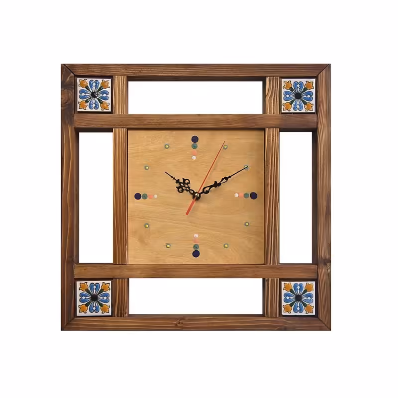 ساعت دیواری چوبی ساعت دیواری سنتی ساعت دیواری کلاسیک ساعت دیواری مربعی ساعت دیواری هنری 