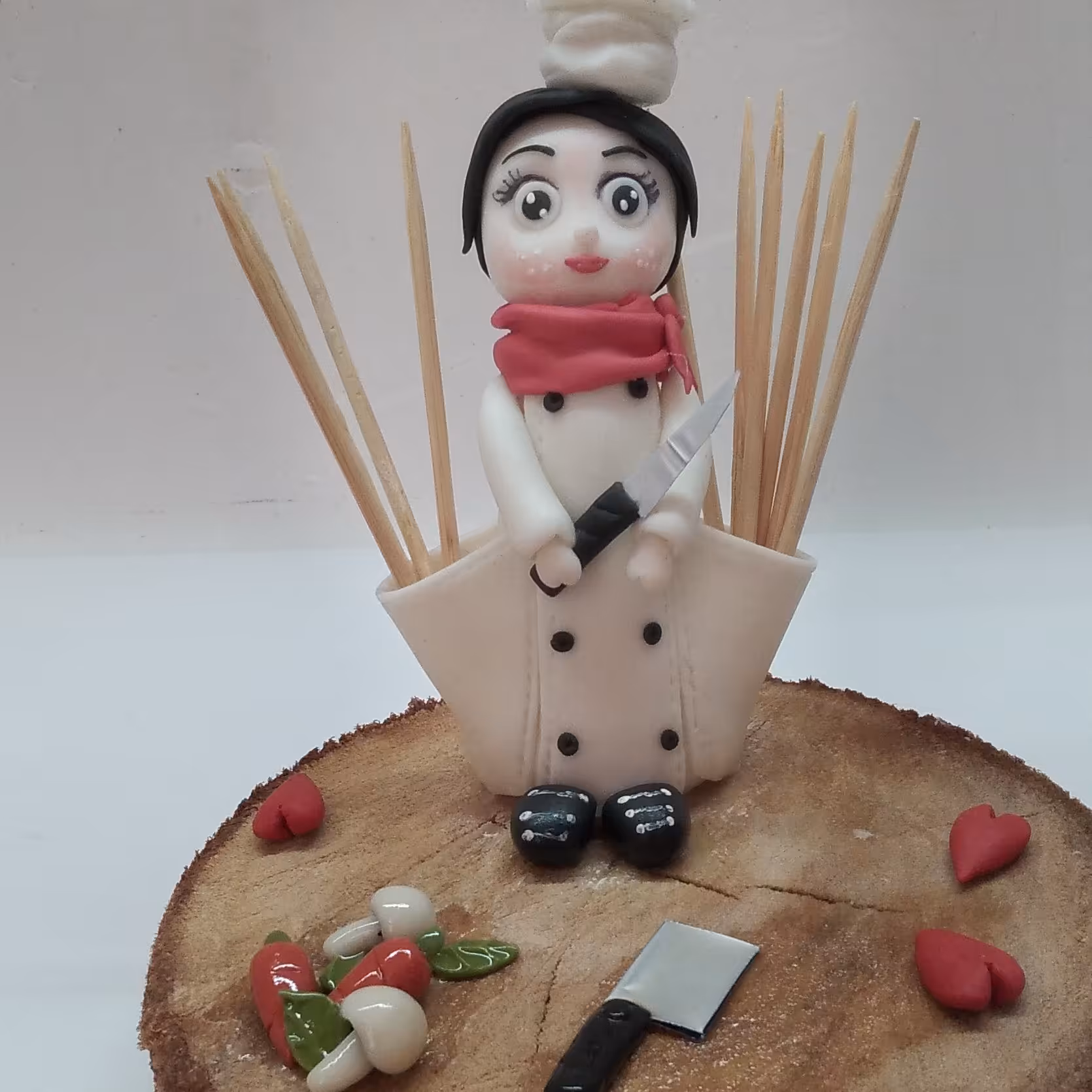 جا خلال  دندان  با طرح سرآشپز با خمیر هواخشک 