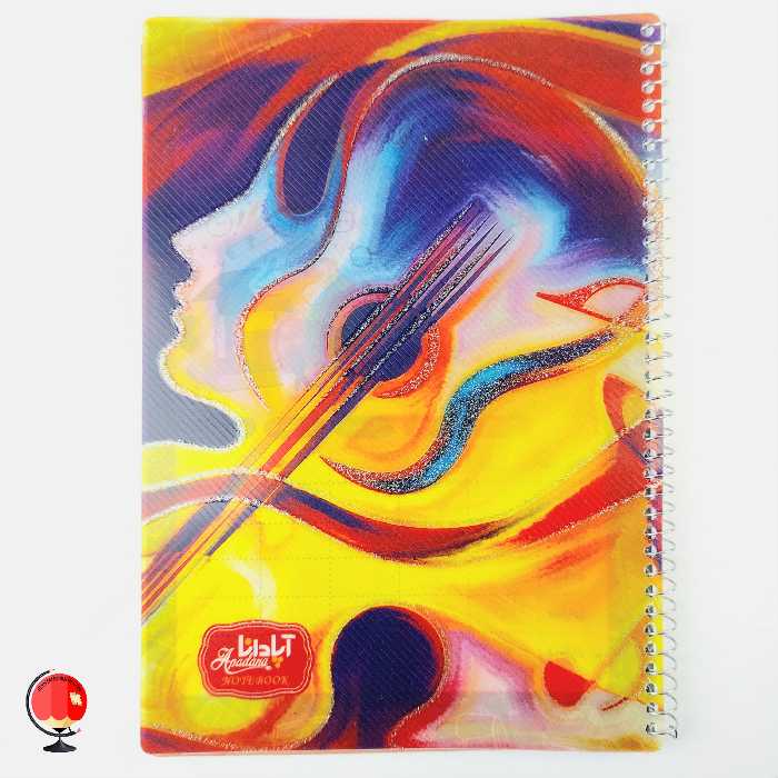 دفتر 50 برگ اپادانا سیمی جلد طلقی طرح گیتار کد 32103