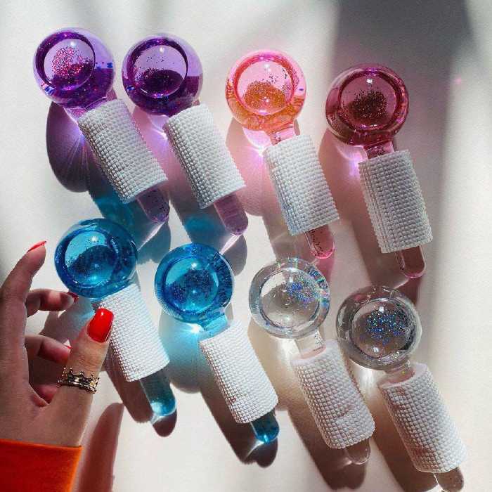 ماساژور آیس گلوب شاین دار ( گوی یخی ) رنگ زرد (تکی)