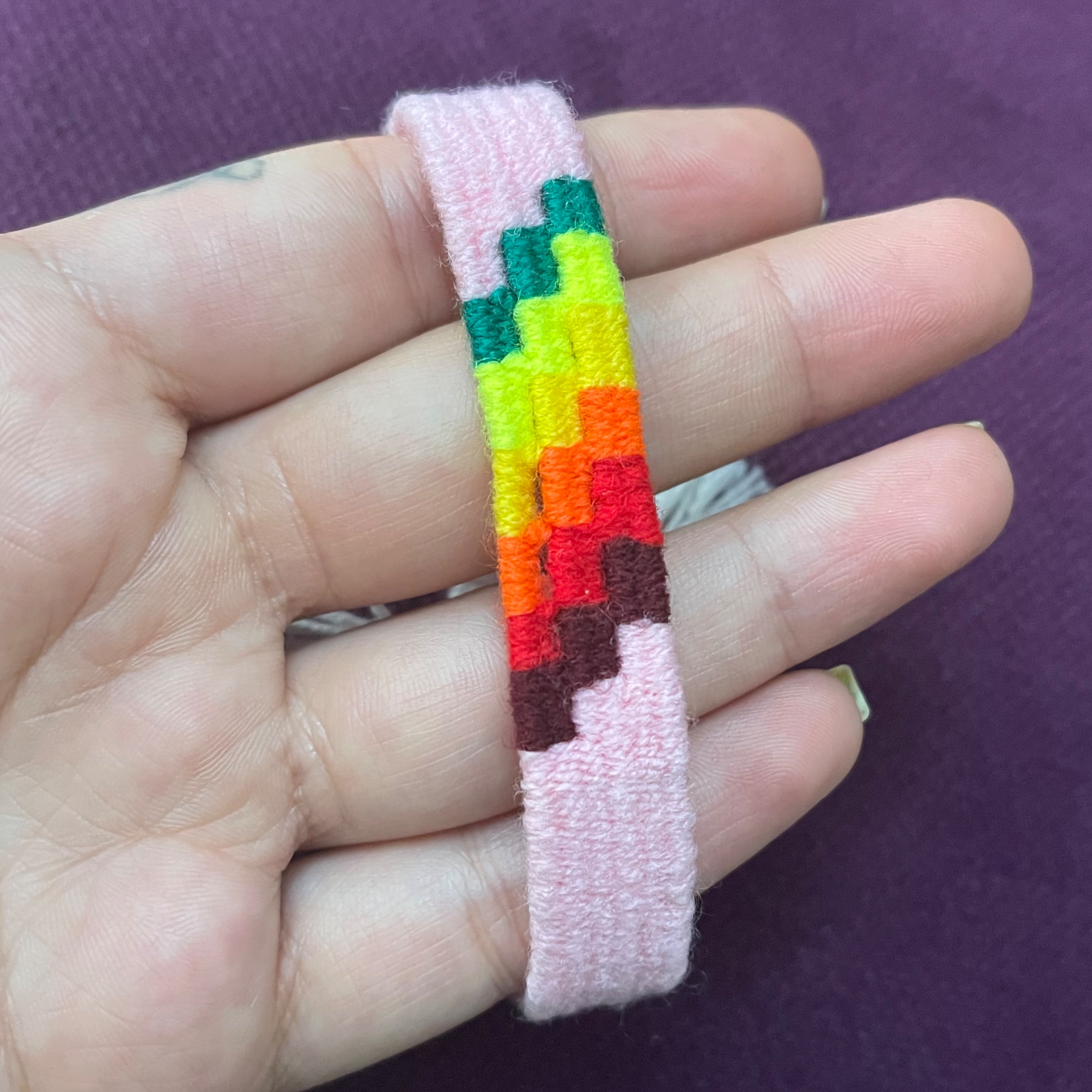 دستبند بافت  رنگی