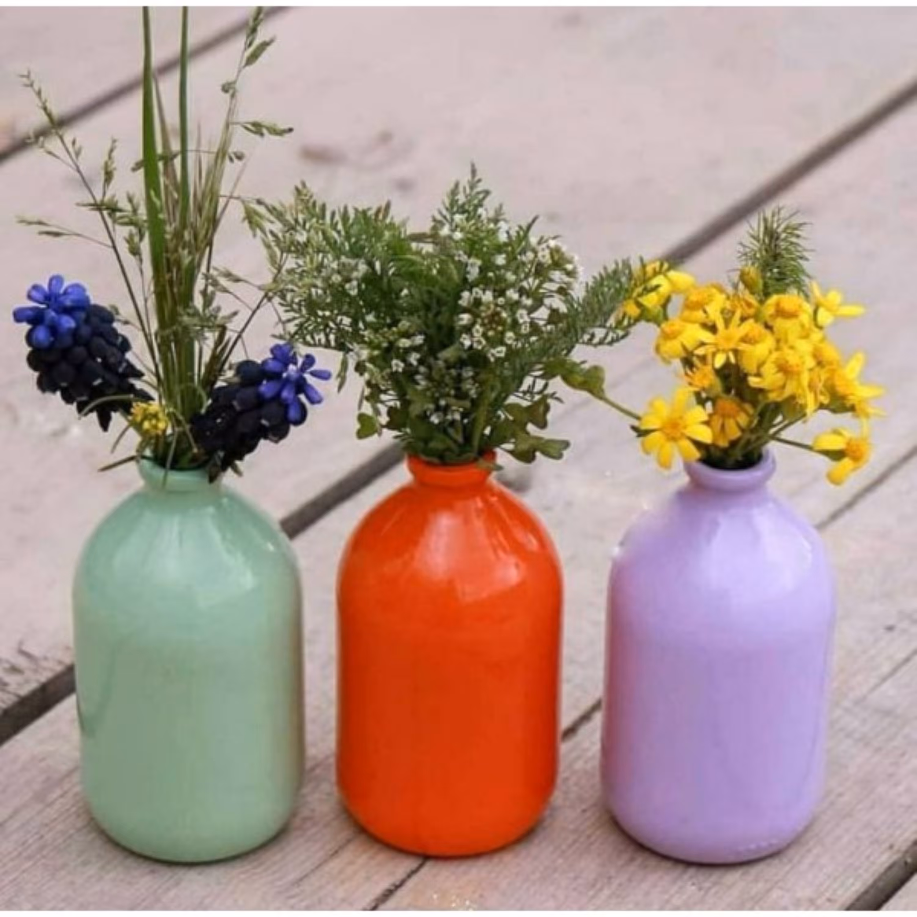 پک 5 عددی گلدان شیشه ای رنگی و فانتزی 