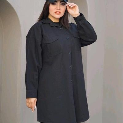 مانتو کتان کجراه سایز بزرگ محرمی