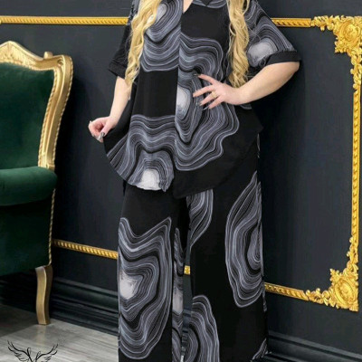 ست شومیز شلوار اسپورت مجلسی سایزبزرگ9492