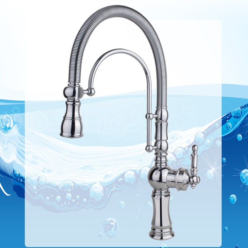 شیر سینک فنری تک منظوره کروم