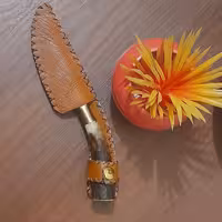 غلاف کارد چرم طبیعی گاوی رنگ عسلی 15سانتی