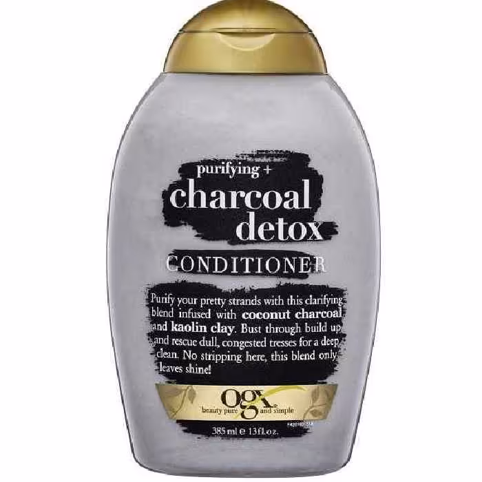 نرم کننده موی سر او جی ایکس OGX مدل زغال Charcoal Detox حجم 385 میل| بدون سولفات، مناسب موی چرب، سم‌زدایی