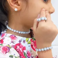 اکسسوری ست دستبافت شبیه نقره 