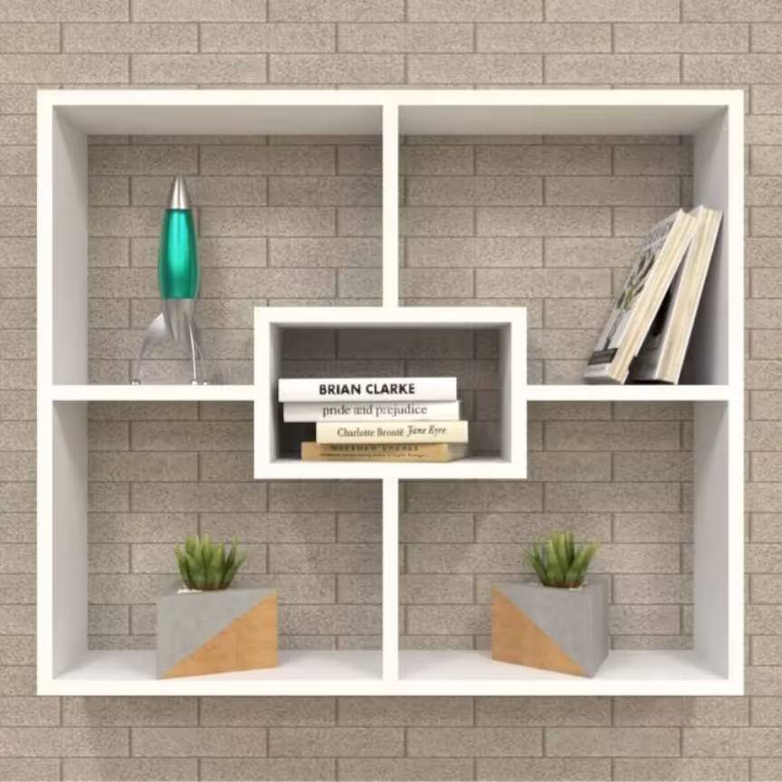 شلف و کتابخانه mdfدیواری مدل D40 رنگ مشکی