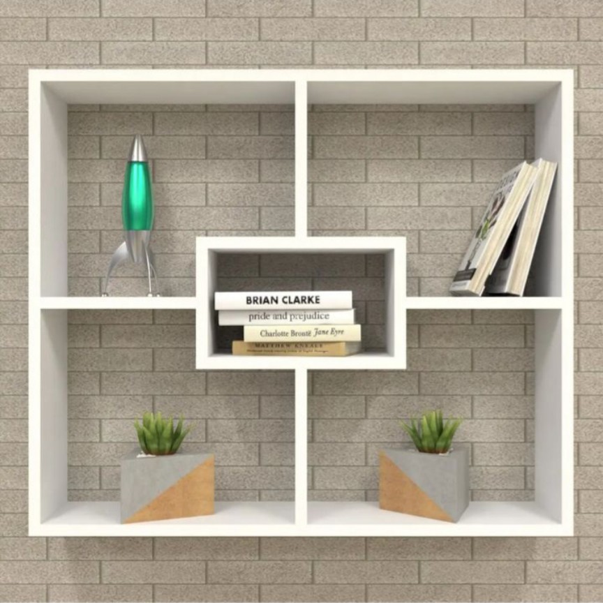شلف و کتابخانه mdfدیواری مدل D40 رنگ مشکی