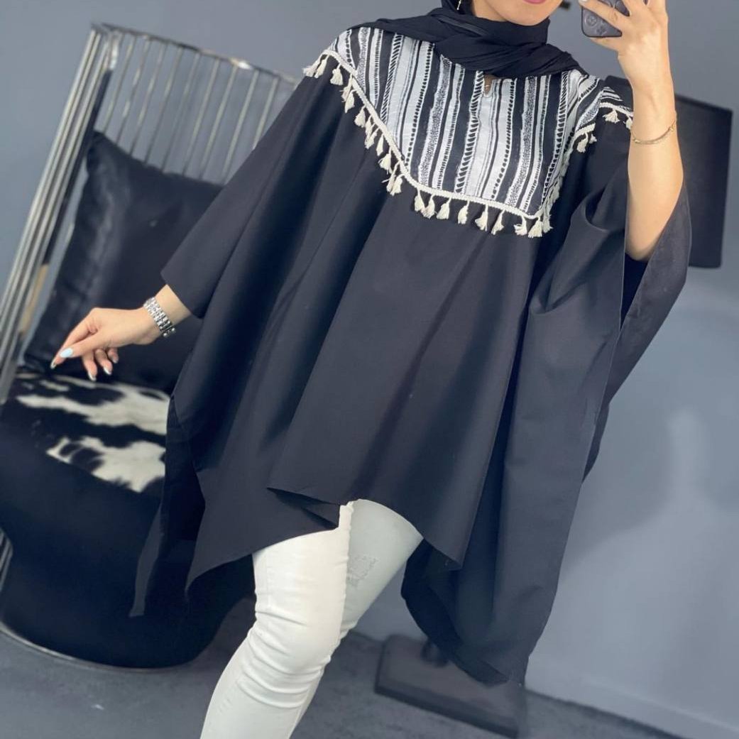 مانتو پانچ رزا جنس داکرون خرج کار لنین فری سایز از 38 تا54