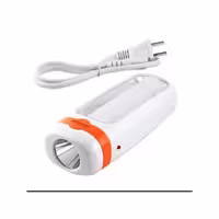 چراغ قوه شارژی کامی سیف 5ولت دار دو چراغ یکی درحلو و دیگری در پهلو