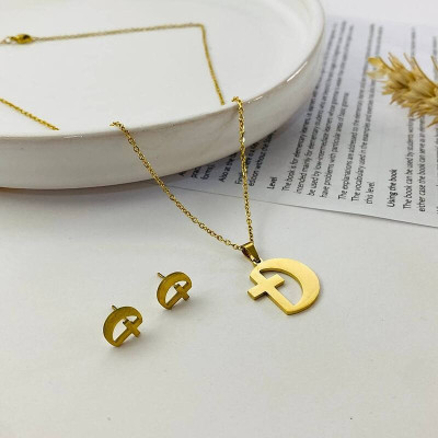 نیم ست استیل طرح صلیب و ماه