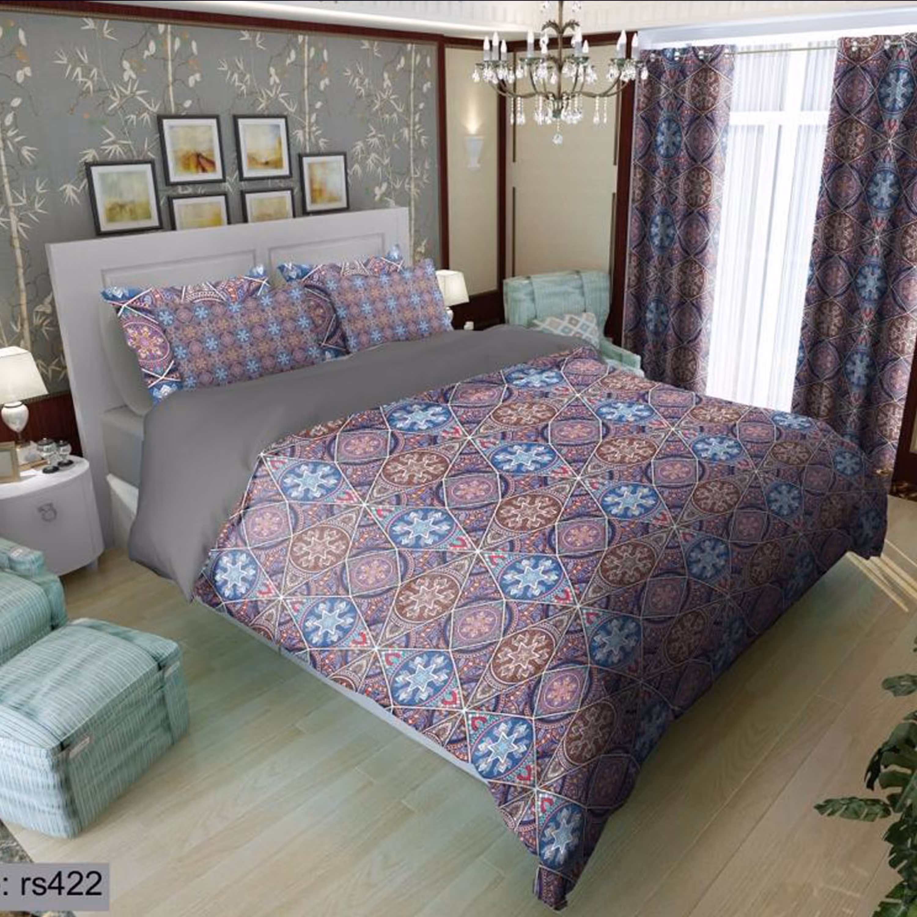 سرویس روتختی 1 نفره تنسل چاپی برندترک لند (Turk Land)  کد rs 422