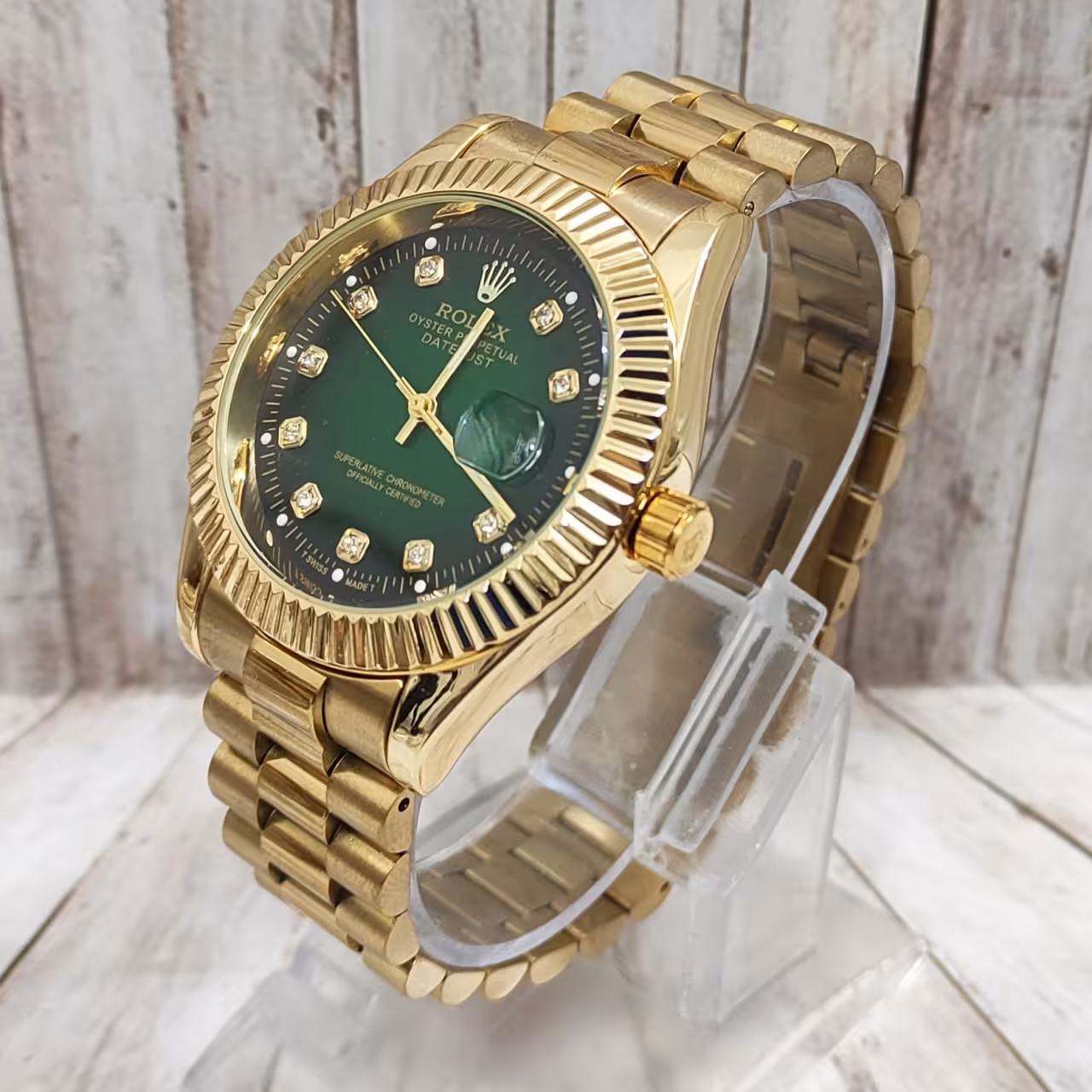 ساعت مردانه رولکس زمینه سبز 